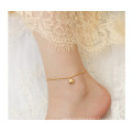 Shangjie OEM joyas Fashion 18k Gold Plated Titanium 316L Anklets Women Stainless Steel Anklet Bead Anklet Jewelry